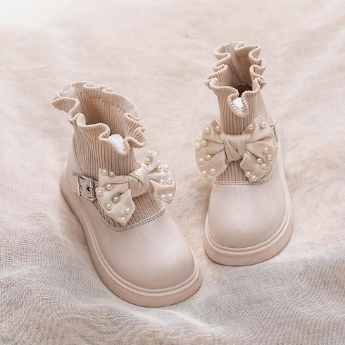 Casual Girl's Wear-Resistant High-Top Princess Shoes